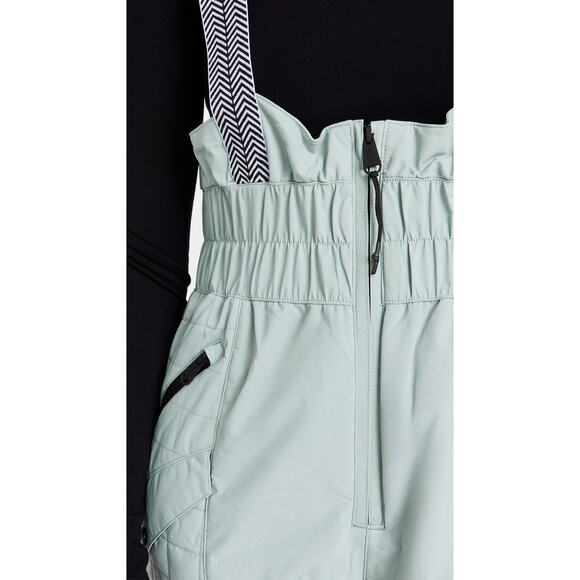 New Free People All Prepped Bibb Ski Overalls $428 LARGE Aqua Haze Snow Bib - Picture 3 of 10